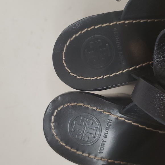 Tory Burch Leather Slingback Black Sandal 7 - Picture 7 of 11
